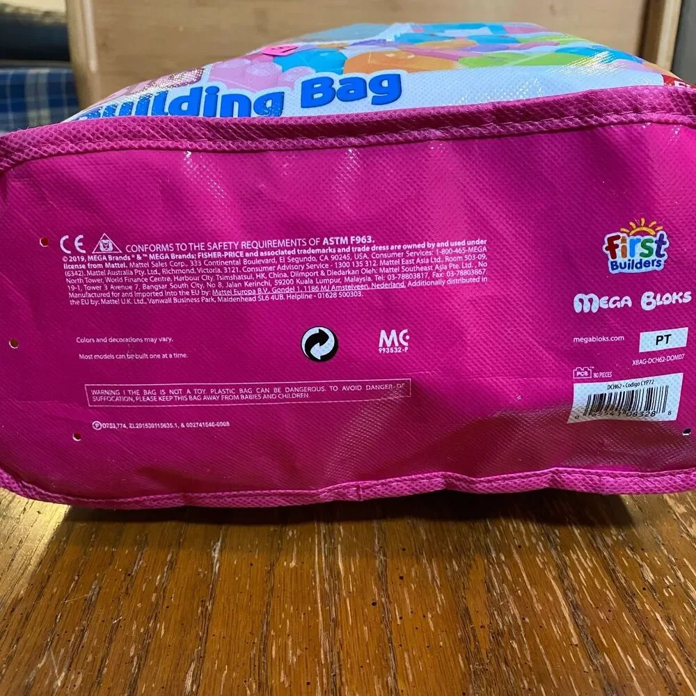 Mega Bloks First Builders 80pc Big Building Bag Pink Preschool Construction Toy